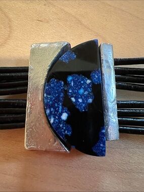 Anne-Marie Chagnon-Strand Black Bracelet with Blue Accent